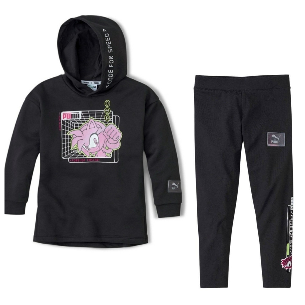 Girls PUMA X SONIC Hoodie and Leggings size Large,  13/14